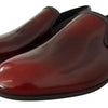 Dolce & Gabbana Bordeaux Patent Leather Dress Loafers Shoes