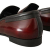 Dolce & Gabbana Bordeaux Patent Leather Dress Loafers Shoes