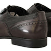 Dolce & Gabbana Brown Lizard Skin Leather Oxford Dress Shoes