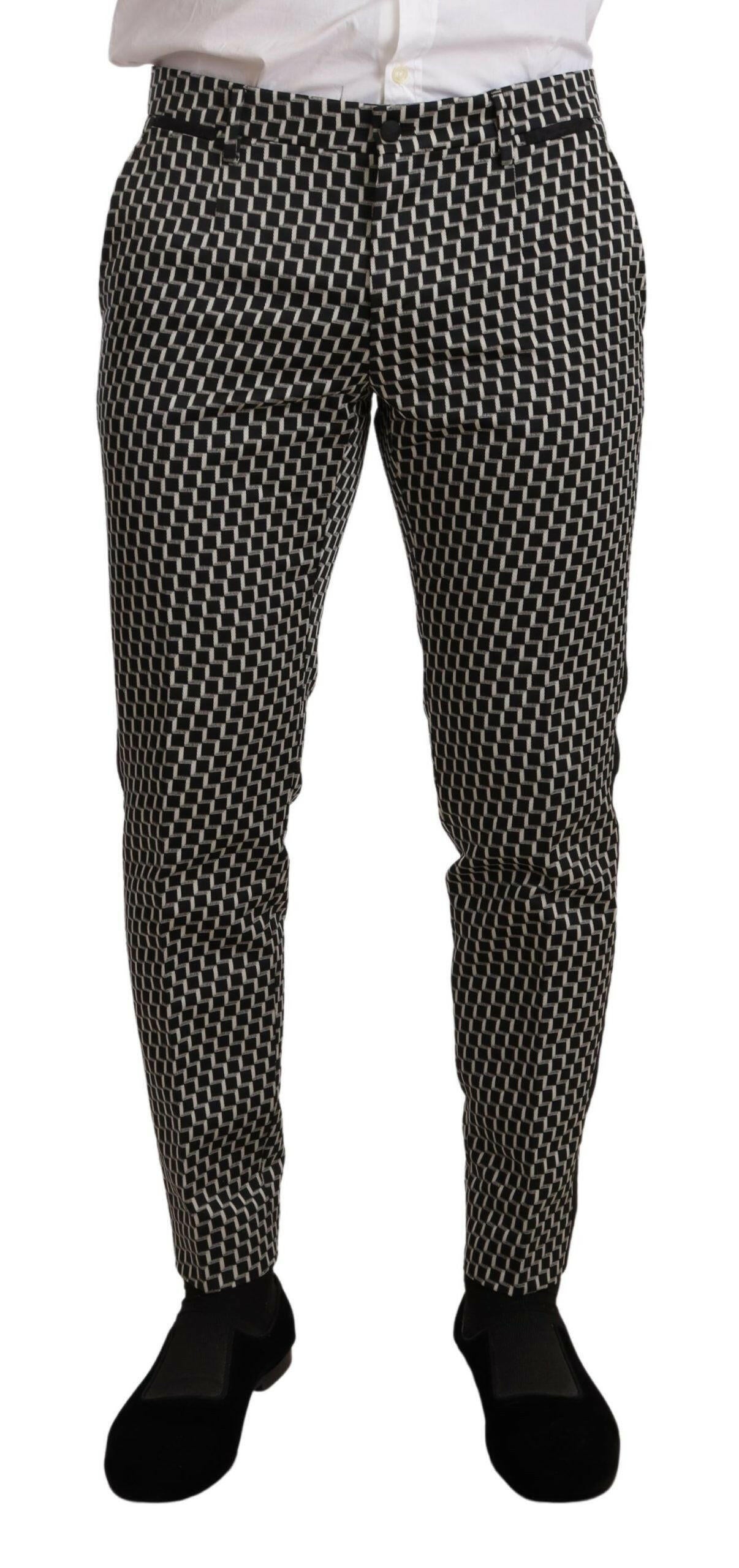 Dolce &amp; Gabbana – Schwarz-weiß kariertes 3-teiliges MARTINI-Anzug-Set