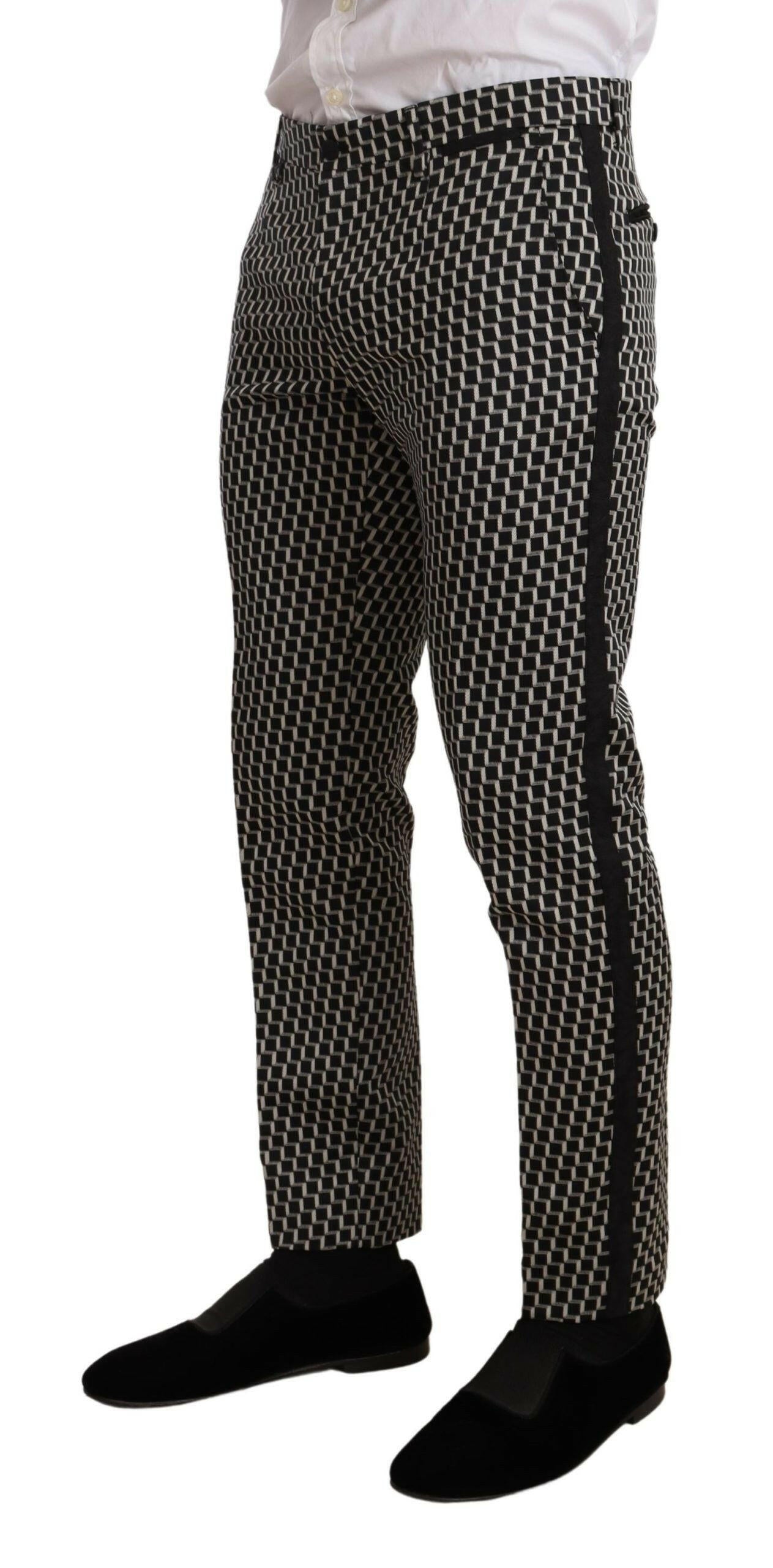 Dolce &amp; Gabbana – Schwarz-weiß kariertes 3-teiliges MARTINI-Anzug-Set