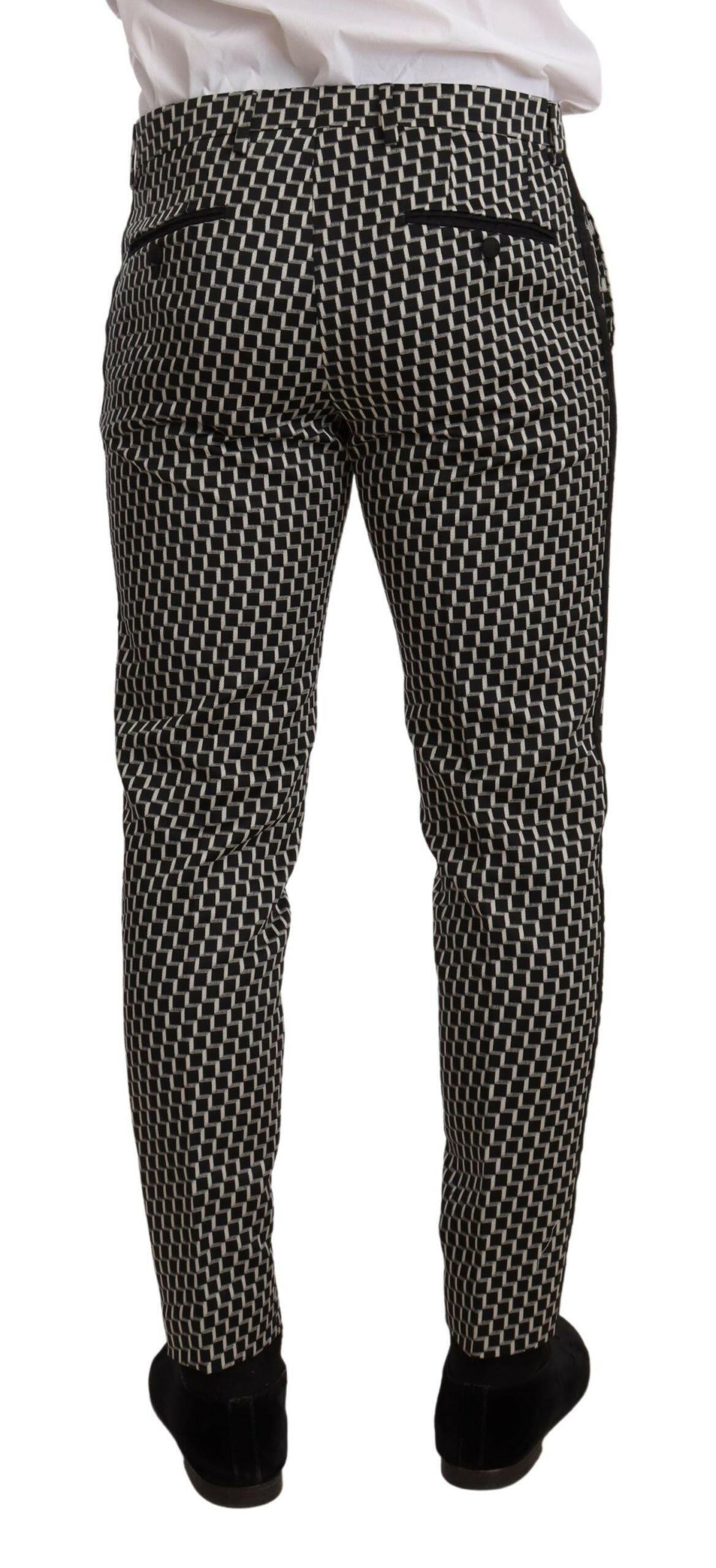 Dolce &amp; Gabbana – Schwarz-weiß kariertes 3-teiliges MARTINI-Anzug-Set