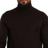Dolce & Gabbana Brown Cashmere Turtleneck Pullover Sweater