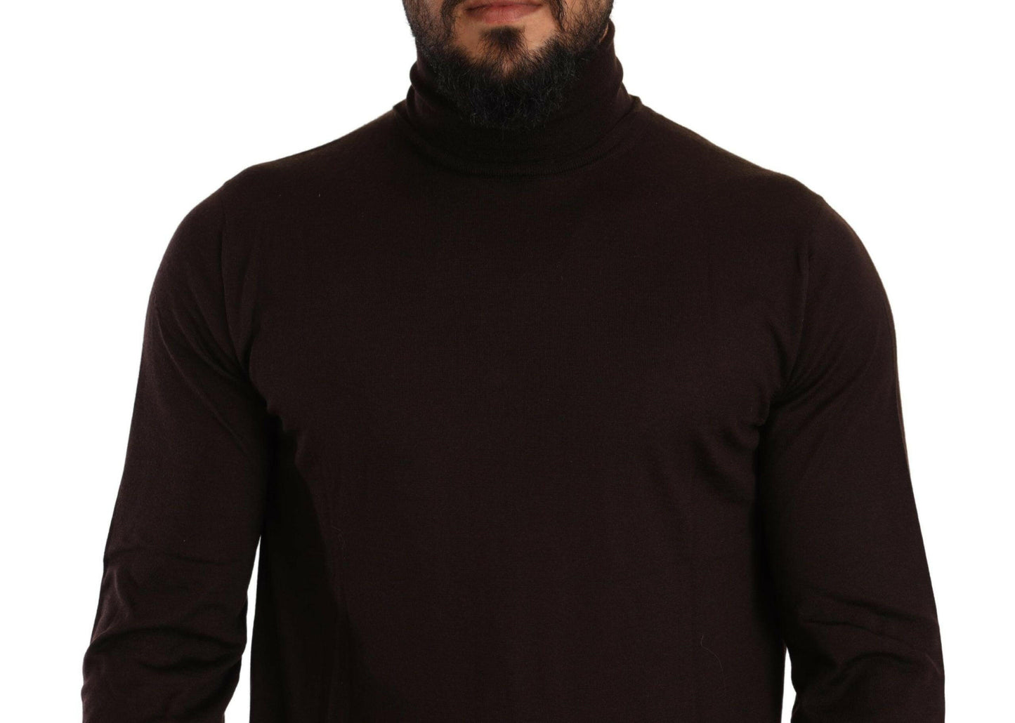 Dolce & Gabbana Brown Cashmere Turtleneck Pullover Sweater