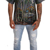 Dolce & Gabbana Gray Linen Tropical Print Collared Shirt
