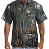 Dolce & Gabbana Gray Linen Tropical Print Collared Shirt