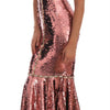 Dolce & Gabbana Pink Sequined Sheath Crystal Dress Gown