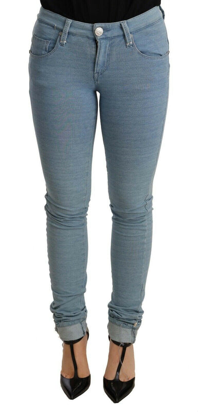 Acht – Blaue Slim Fit-Jeanshose aus Baumwolle mit Stretch-Saum für Damen