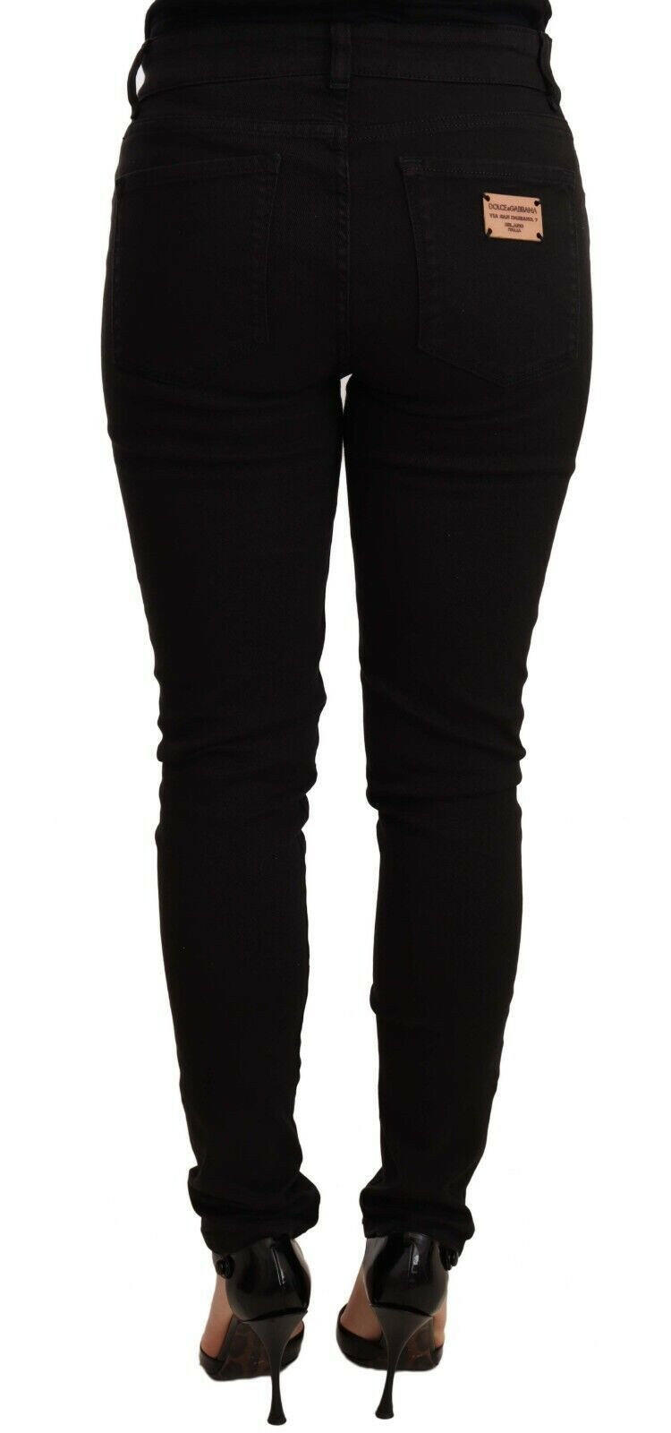 Jean skinny taille moyenne noir chic Dolce &amp; Gabbana