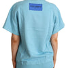 Dolce & Gabbana Blue Cotton Short Sleeves Crew Neck Top