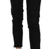John Galliano Black Mid Waist Cropped Cut Hem Denim Casual Pants