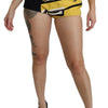 Dolce & Gabbana Yellow Black Cotton Jewelled Hot Pants Shorts