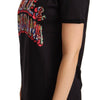 Dolce & Gabbana Black Cotton Large Print Top Crewneck T-shirt