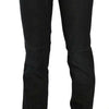 John Galliano Black Mid Waist Slim Fit Corduroy Denim Casual Pants