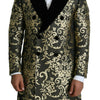 Dolce &amp; Gabbana Schwarzgold Jacquard Langmantel SICILIA Jacke