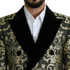 Dolce &amp; Gabbana Schwarzgold Jacquard Langmantel SICILIA Jacke