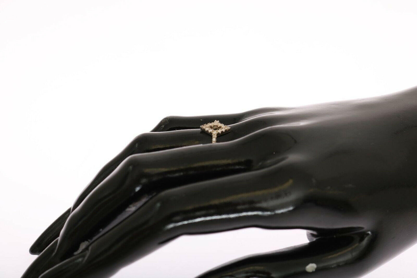 Nialaya Silver Rhombus Womens Clear CZ 925 Silver Ring