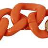 Ermanno Scervino Gold Orange Chain Wide Brass Plastic Bracelet