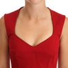 Dolce & Gabbana Red Sweetheart Sleeveless Midi Stretch Dress