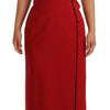 Dolce & Gabbana Red Sweetheart Sleeveless Midi Stretch Dress