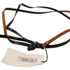 Costume National Brown Leather Silver Tone Buckle Belt