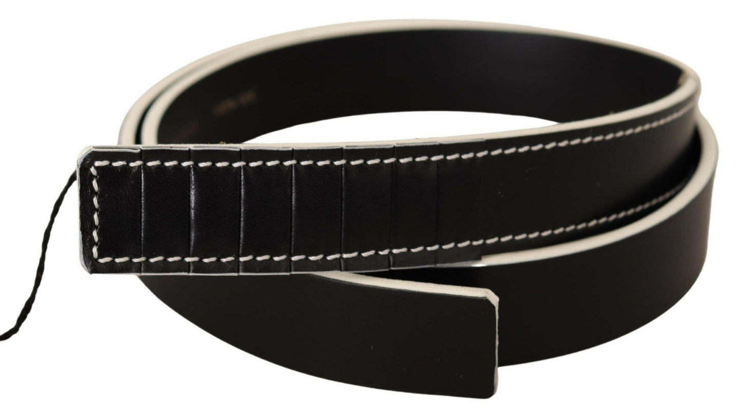 Costume National Black White Leather Fashion Waist  Belt
