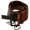 Ermanno Scervino Dark Brown Leather Buckle Waist Belt