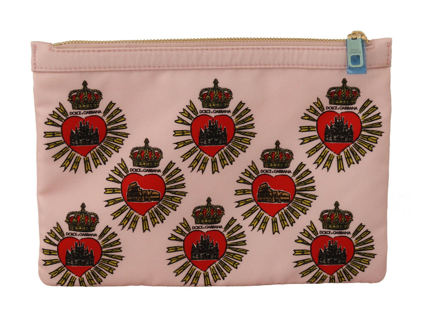 Dolce & Gabbana Clutch Pink D&G Logo Devotion Heart Toiletry Pouch Wallet