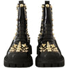 Dolce & Gabbana Black Leather Studded Combat Boots