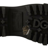 Dolce & Gabbana Black Leather Studded Combat Boots
