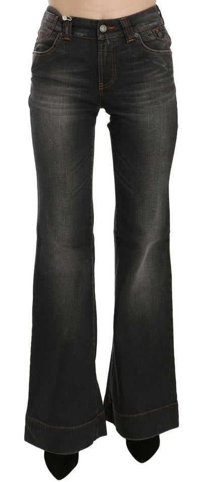 Dolce &amp; Gabbana Svelte Mid Waist Flare Denim Noir