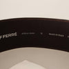 GF Ferre Brown Genuine Leather Wide Logo Buckle Waist Belt