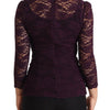 Dolce & Gabbana Purple Lace Long Sleeve Top Blouse