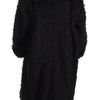 Dolce & Gabbana Black Mohair Fur Cape Trench Coat Jacket