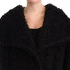 Dolce & Gabbana Black Mohair Fur Cape Trench Coat Jacket