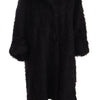 Dolce & Gabbana Black Mohair Fur Cape Trench Coat Jacket