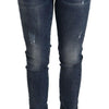Dolce &amp; Gabbana – Skinny-Jeans aus Baumwollstretch in blauer Waschung