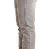 Acht Gray Tattered Cotton Slim Fit Folded Hem Women Denim Jeans