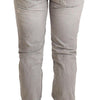 Acht Gray Tattered Cotton Slim Fit Folded Hem Women Denim Jeans