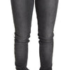 Acht Gray Washed Cotton Slim Fit Low Waist Women Denim Trouser Jeans
