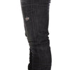 Acht Black Washed Cotton Low Waist Skinny Denim Trouser Jeans