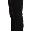 Acht Black Washed Cotton Slim Fit Denim Low Waist Trouser Jeans