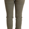 Ermanno Scervino Green Low Waist Skinny Slim Trouser Cotton Jeans