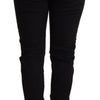 Ermanno Scervino Black Low Waist Skinny Slim Trouser Cotton  Jeans