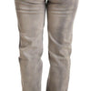 Ermanno Scervino Grau verwaschene Skinny-Jeans aus Baumwolle mit niedriger Taille