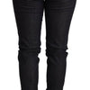 Ermanno Scervino Blue Skinny Folded Hem Denim Trouser Cotton Jeans