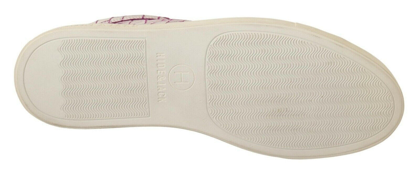 HIDE &amp; JACK Lässige Schnür-Sneakers aus Leder in Weiß und Bordeaux