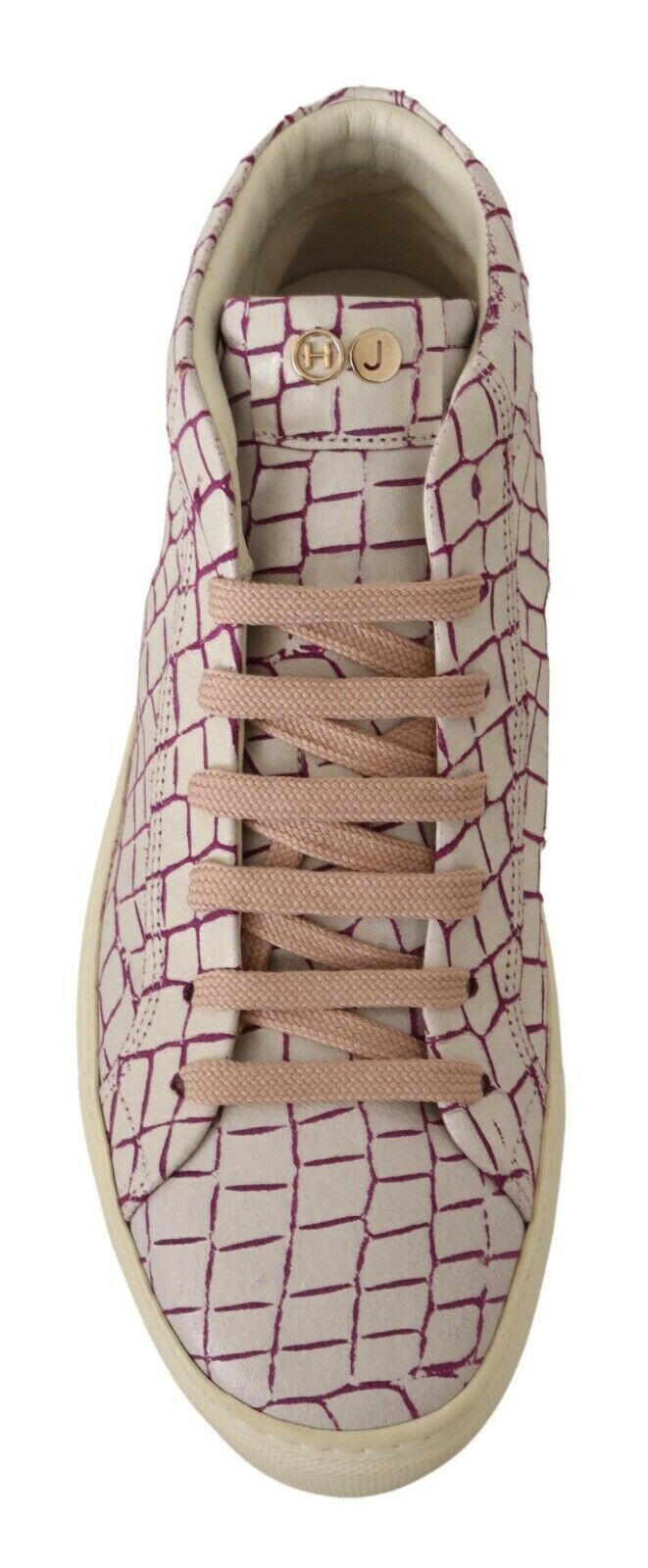 HIDE &amp; JACK Lässige Schnür-Sneakers aus Leder in Weiß und Bordeaux