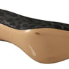 Sofia Schwarze Leoparden-Leder-Stiletto-High-Heels-Pumps-Schuhe