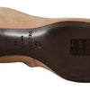 DEL CARLO Beige Suede Leather Mid Heels Pumps Boots Shoes